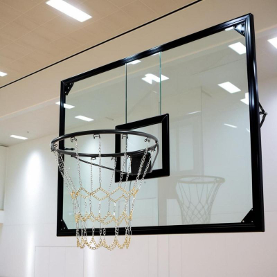 Rrjetë basketbolli Enero me zinxhir çeliku, diametër 45 cm, 12 pika kapje, argjend me ari