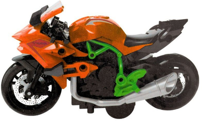 Lodër motoçikletë metalike DIY, shkallë 1:14, portokalli jeshile
