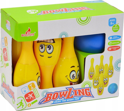 Set bowling Adar 557246, 6 birila, për kalamoj, i verdhë