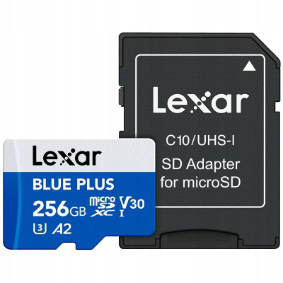 Kartë memorie Lexar Blue Plus MicroSD, 256GB, blu