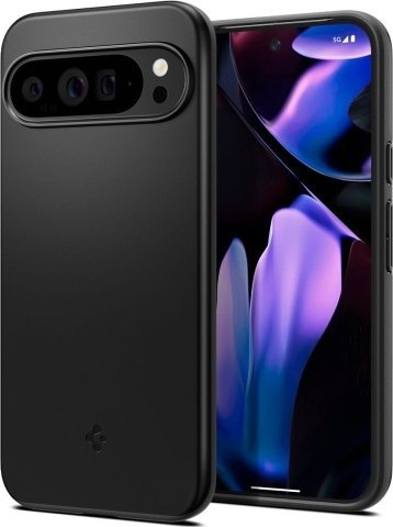 Mbulesë telefoni Spigen Thin Fit për Google Pixel 9 Pro XL, profil i hollë, kompatibil me karikim pa tela, e zezë
