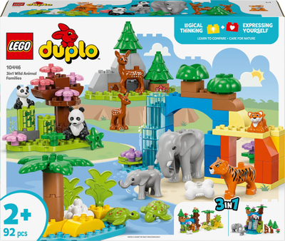 Lodër edukative 3in1 Wild Animal Families, sete kafshë të egra, shumëngjyrëshe