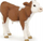 Figurë loje Papo Simmental Calf, lodër fermë, 15cm, kafe e bardhë