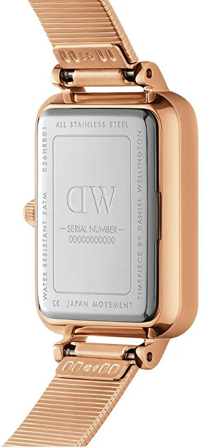 Orë për femra Daniel Wellington Quadro 20x26 Pressed Piano Lumine DW00100578, e artë