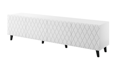 Komodë TV Bed Meble Asti, 200x42x52 cm, e bardhë matte