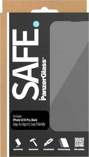 Mbrojtës ekrani SAFE by PanzerGlass, për iPhone 12 12 Pro, xham i temperuar, transparant