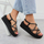 Sandale grash Filippo DS6898/25, me platformë wedge, ngjyrë e zezë