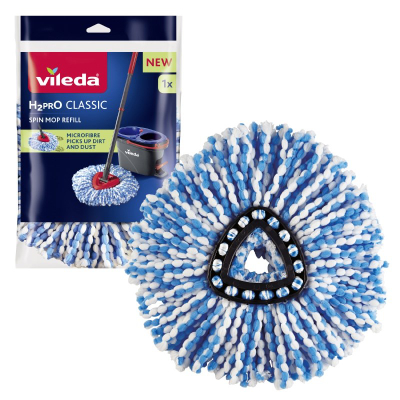 Rimbushje mop Vileda H2Pro Spin, mikrofibër, blu