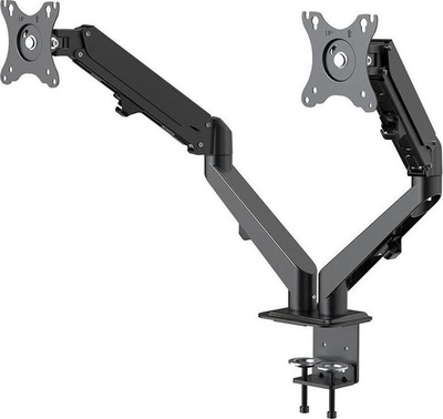 Држач за маса за монитори Neomounts DS70-700BL2, за 2 монитори 17"-27", со гасен механизам, црн
