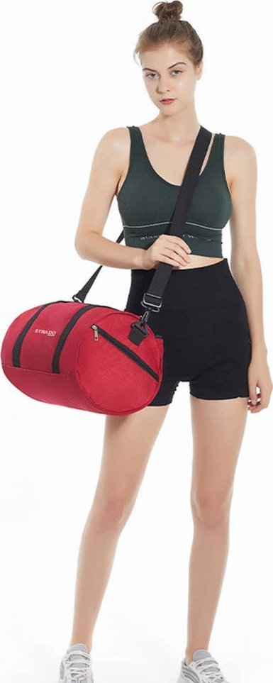 Çantë sportive Strado Travel, 25L, poliestër që s’e kap uji, e kuqe