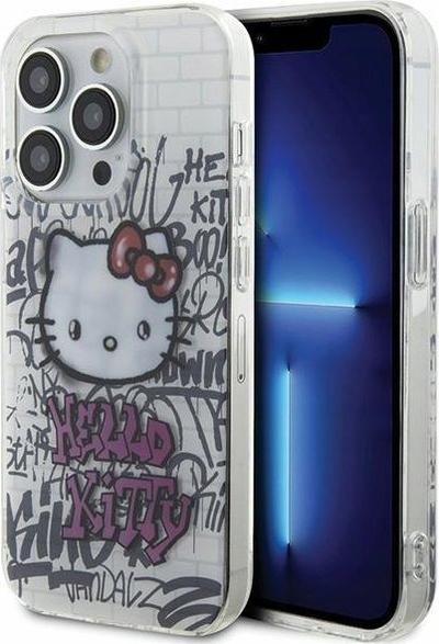 Mbulesë telefoni Hello Kitty HKHCP15LHDGPHT, për iPhone 15 Pro 6.1", hardcase TPU, e bardhë