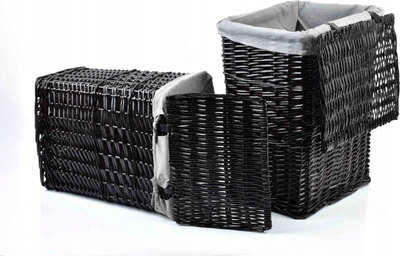 Set shporta rrobash WILL, 2 copë, drejtkëndore, thupër, të zeza