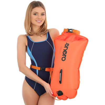 Bojë noti me ajër Enero Safety Buoy Dry Pocket, 72x36 cm, xhep që s’e merr uji, portokalli