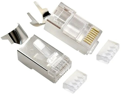 Konektor modular Gembird RJ45 CAT7, me kalim, i mbrojtur, i praruar, 100 copë