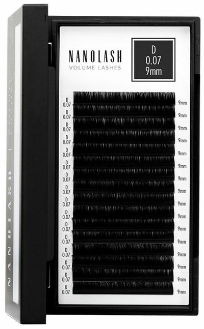 Qerpikë fallco Nanolash Volume Lashes 007 D, 9 mm, të zinj