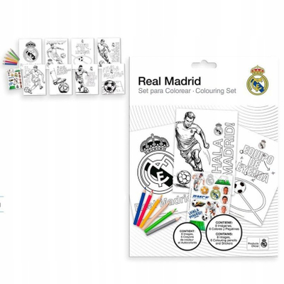 Сет за бојадисување Kids Licensing Real Madrid, со налепници, за деца, шарен