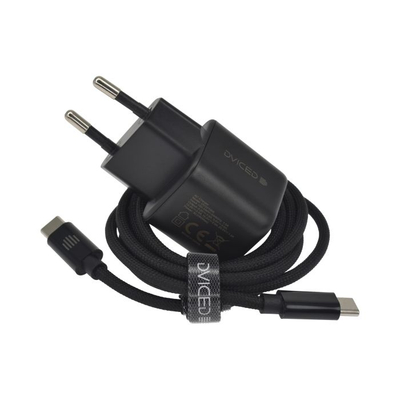 Dviced Wall Charger 30W GaN USB-C EU W Cable, Black