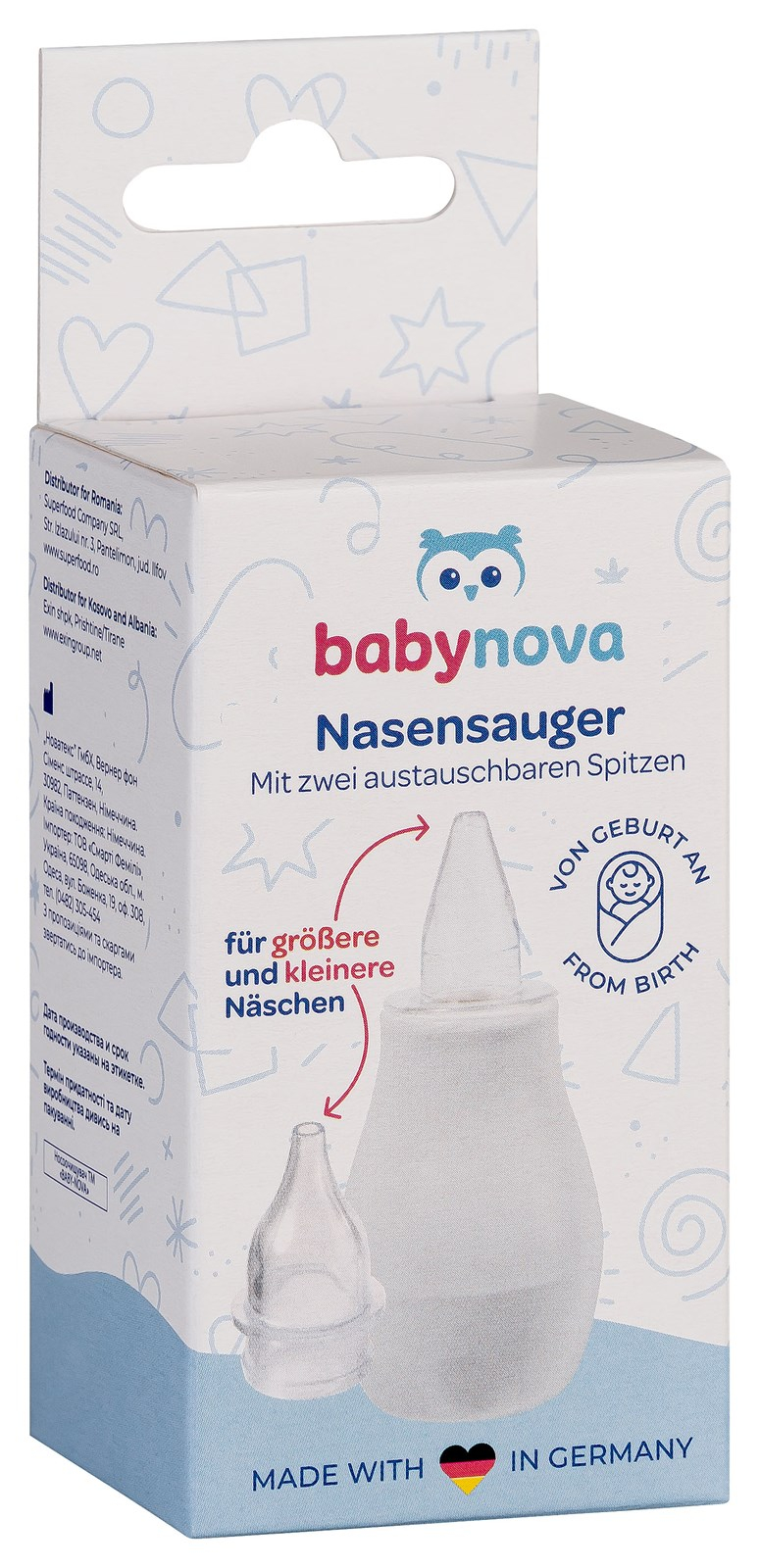 Aspirator për hundë Baby Nova, me maje shtesë