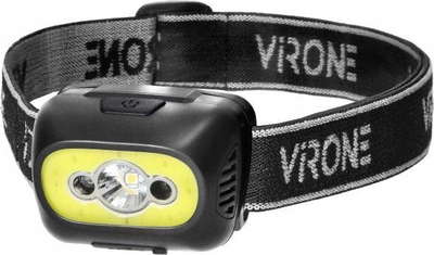 Fener frontal Virone Headlamp COB LED, karikim USB C, sensor lëvizjeje, i zi