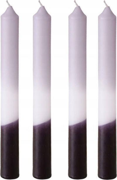 Qirinj dekorativë Boltze Simple Wax Candles, set me 4 copë, 25 cm, gri me të zezë