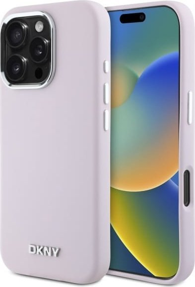 Këllëf telefoni DKNY DKHMP16XSMCHLP, për iPhone 16 Pro Max 6.9", hardcase silikon liquid, rozë