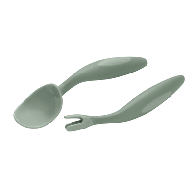 Set takëmesh për foshnje b.box Cutlery, ergonomik, me kuti udhëtimi, jeshile sage