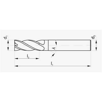 Freza cilindrike FANAR X-MILL 430L, diametër 6mm, gjatësi pune 30mm, gri