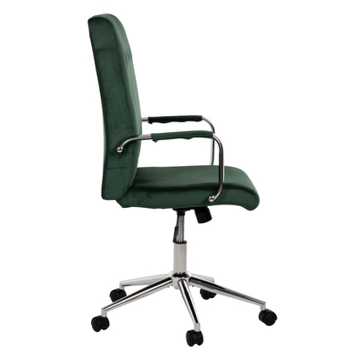 Karrige zyre Josef velur cypress green inox bazë 58×61×105–113 cm (HM1181.03), gjelbër