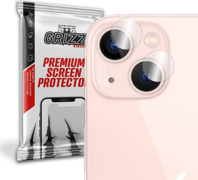 Mbrojtës kamere GrizzGlass për Apple iPhone 13 Mini, xham hibrid, set 2 copë, transparent