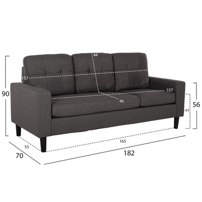 Sofa këndore (HM3237.01), gri/ zezë