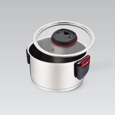 Tenxhere Maestro MR-3530-18, 2.3L, me kapak xhami, me doreza anësore, e zezë
