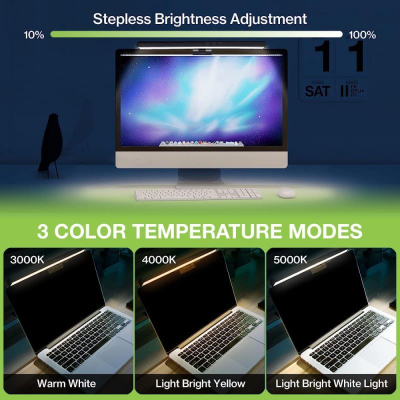 Screenbar ламба за монитор Techly I-LAMP-DSK11, 66 ЛЕД, сензор за светлина, црна