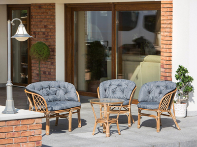 Set jastëkësh për mobilje shporteje, 3 copë, 100x50 cm, 50x50 cm, bezhë