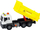 Kamion lodër LeanToys Tipper Truck 1:16, rimorkio që ngrihet, me drita edhe zë, i verdhë