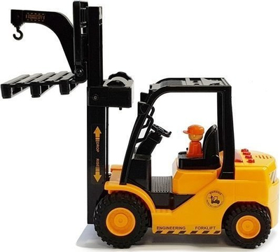 Lodër forklift me drita edhe zë, pirunë lëvizës, plastikë, portokalli