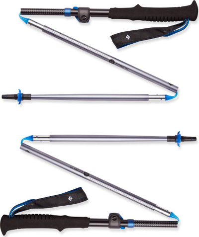 Bastun trekkingu Black Diamond Distance FLZ, palos, rregullues, gri