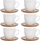 Set filxhanësh Orion, porcelani 120 ml, pjatëza bambuje, 6 copë, të bardha