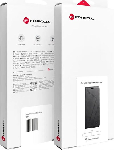 Këllëf-llibër Forcell F Protect për iPhone 14 Pro Max, me RFID blocker, i zi