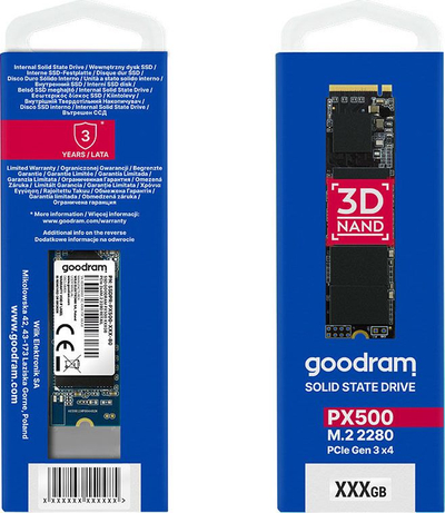 Disk SSD GoodRam PX500, 512 GB, M.2 2280, PCI-E x4 Gen3 NVMe, i zi