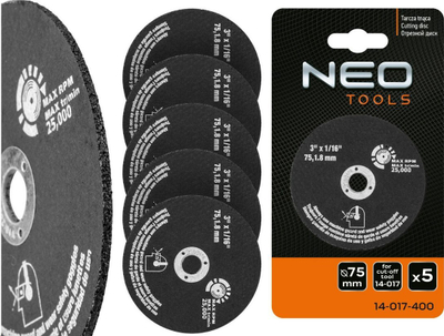Set disqe prerëse NEO 14-017-400, 75 mm, set 5 copë