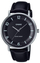 Ora dore Casio MTP-VT03L-1B, analog, rrip lëkure, e zezë