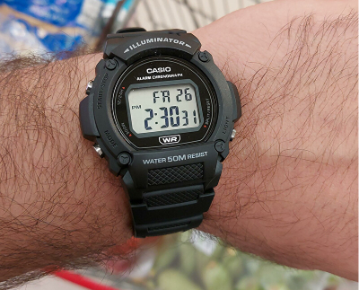 Orë dore për meshkuj Casio W-219HB-3AVEF, e zezë