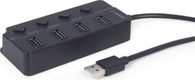 Përshtatës HUB Gembird, USB 2.0, i zi