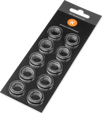 Unaza zbukuruese për lidhëse uji EK-Quantum Torque Color Ring STC 10/13, set 10 copë, argjend