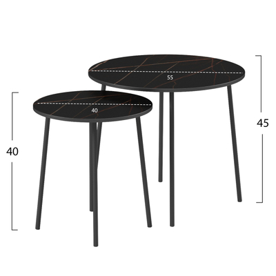 [OUTLET] Tavolinë për kafe ronde (HM9878.13), zezë