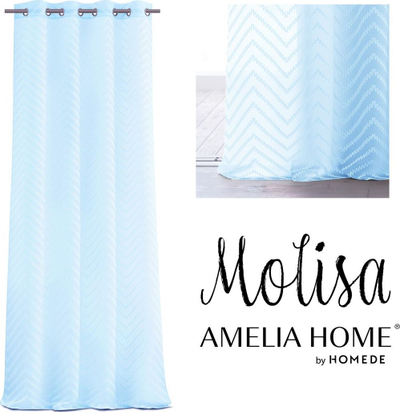 Perde dite AmeliaHome Molisa, 270 x 140 cm, me unaza, blu e çelët