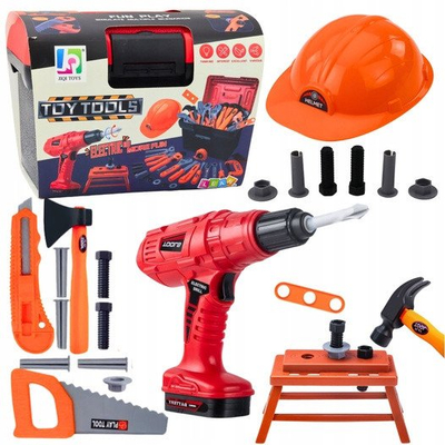 Set lodrash DIY Toolbox, 55 pjesë, kaçavidë me bateri, shumëngjyrëshe