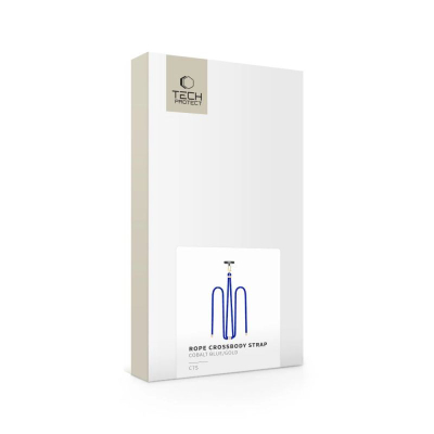 Rrip crossbody për telefon Tech-Protect C7S Rope, i rregullueshëm, blu kobalt me të artë