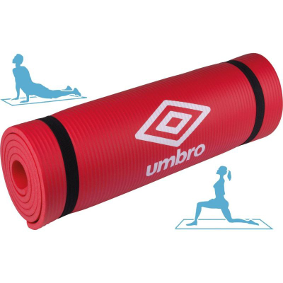 Tapet fitnessi e yoga Umbro, NBR, me rrip për ta mbajt, i kuq