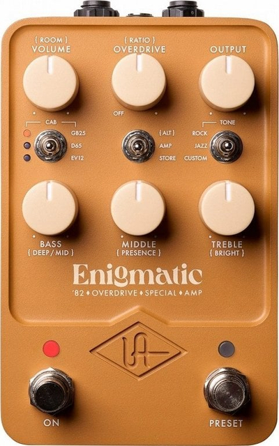 Pedal overdrive Universal Audio Enigmatic 82, amp modeling, stereo, i zi
